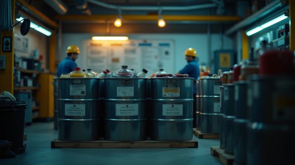 Comment sécuriser le stockage des fûts d’huile et de produits chimiques en atelier ?