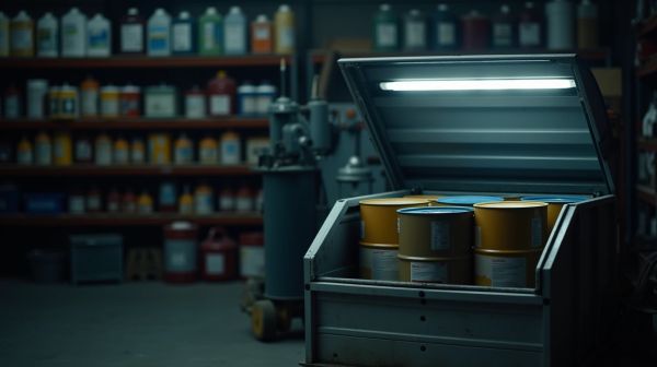 Comment sécuriser le stockage des fûts d’huile et de produits chimiques en atelier ?